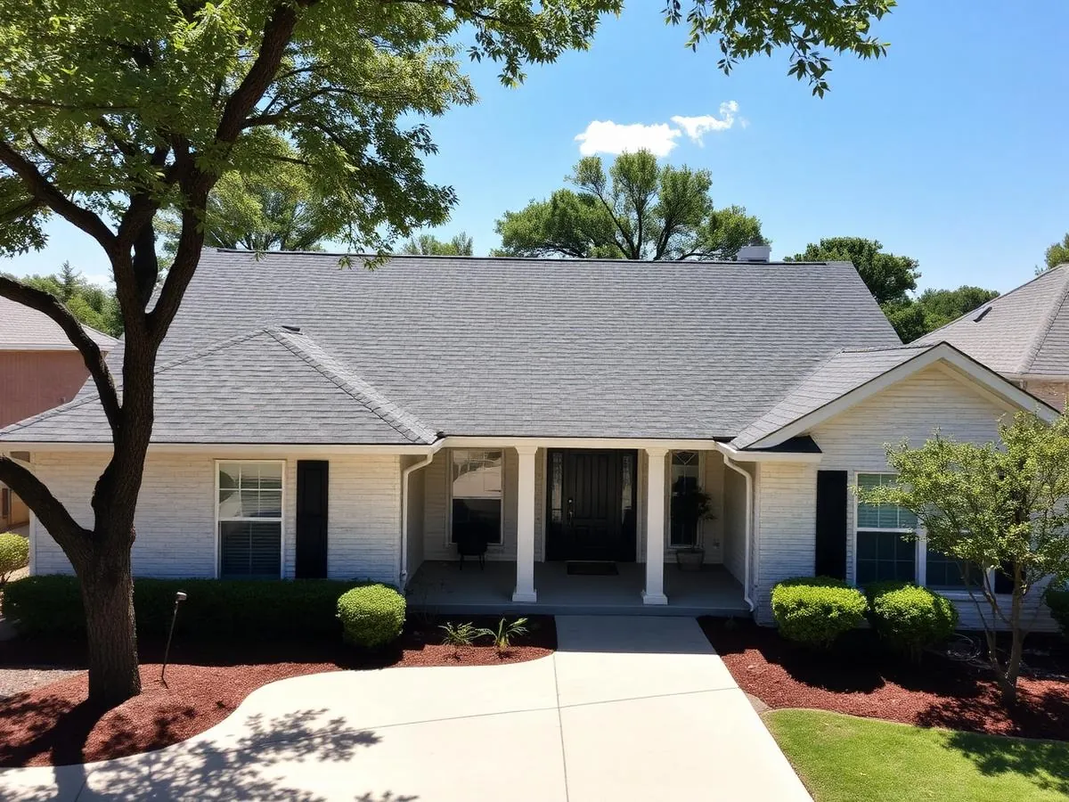 Home with a dark asphalt shingle roof